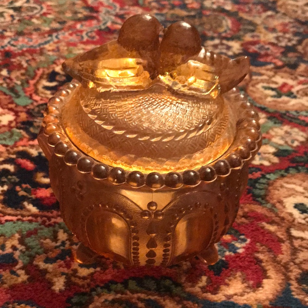 Love Birds Covered Candy Dish